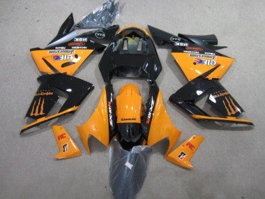 2003-2005 Black Orange 3M Monster Kawasaki ZX10R Bike Fairings