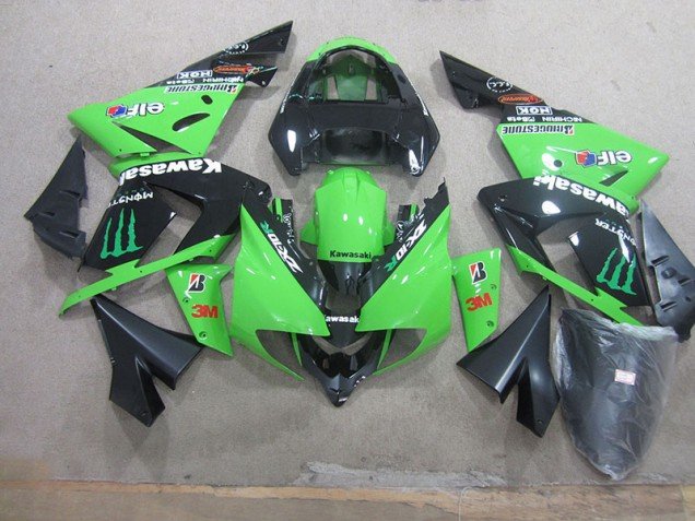 2003-2005 Black Green 3M Monster Kawasaki ZX10R Replacement Motorcycle Fairings