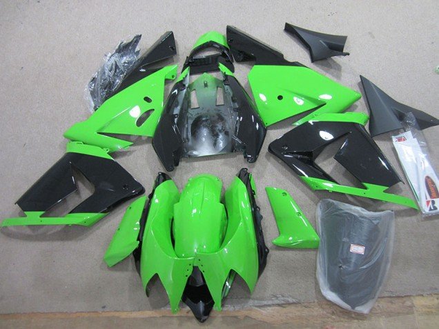 2003-2005 Black Green Kawasaki ZX10R Moto Fairings