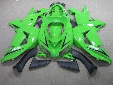 2006-2007 Green White Ninja Kawasaki ZX10R Motorcyle Fairings