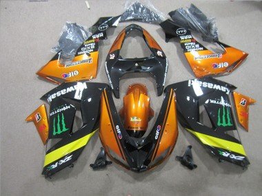 2006-2007 Black Orange Monster Kawasaki ZX10R Motorcycle Fairing Kits