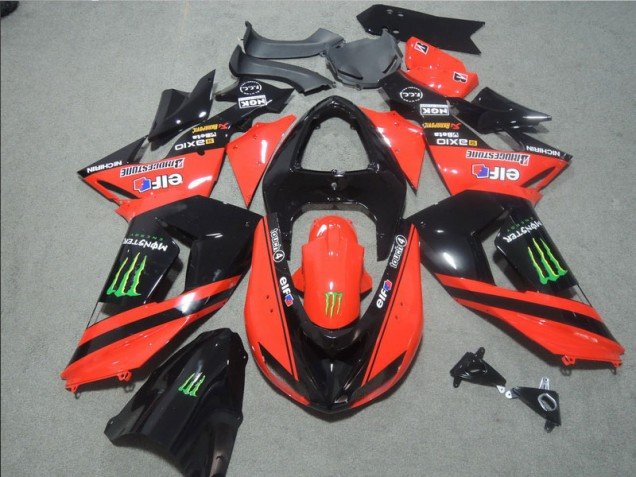 2006-2007 Black Red Touch4 Monster Kawasaki ZX10R Motorbike Fairing