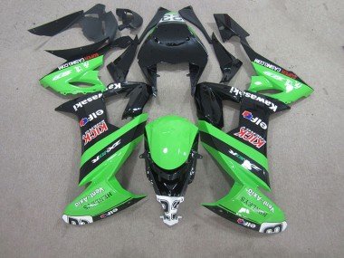 2008-2010 Black Green Kawasaki ZX10R Bike Fairings