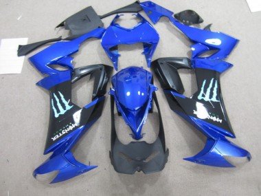 2008-2010 Black Blue Monster Kawasaki ZX10R Bike Fairing