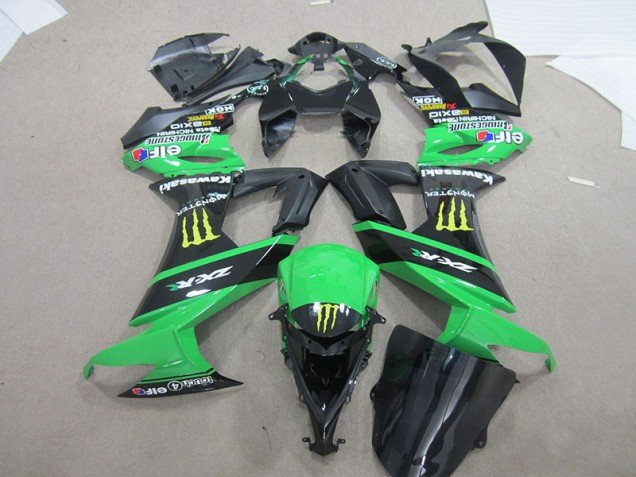 2008-2010 Black Green Monster Kawasaki ZX10R Bike Fairing Kit