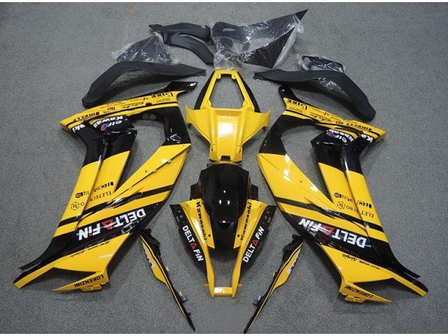 2011-2015 Yellow Black Delt Fin Kawasaki ZX10R Motorcycle Bodywork