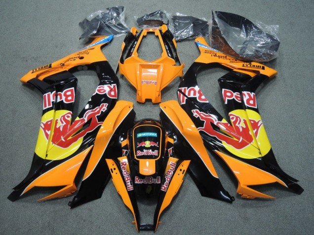 2011-2015 Black Orange Red Bull Kawasaki ZX10R Replacement Fairings