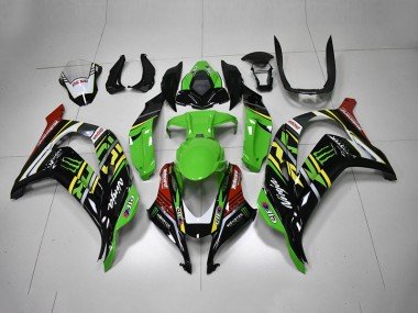 2016-2019 Green Black Red Ninja Monster Kawasaki ZX10R Motorbike Fairings