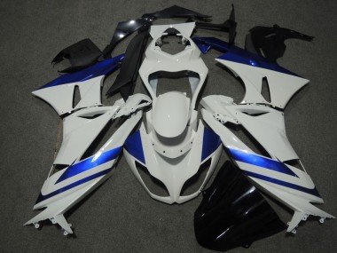 2009-2012 White Blue Kawasaki ZX6R Motorbike Fairings