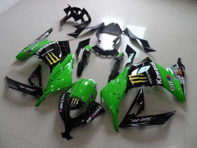 2013-2016 Black Green Monster Kawasaki ZX300R Motorcycle Fairings Kits