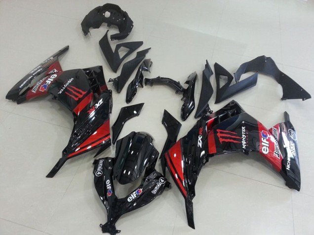 2013-2016 Black Red Monster Kawasaki ZX300R Motorcylce Fairings