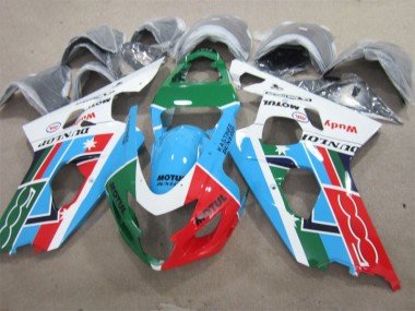 2001-2003 Blue Green White Motul Suzuki GSXR600 Motorcycle Bodywork