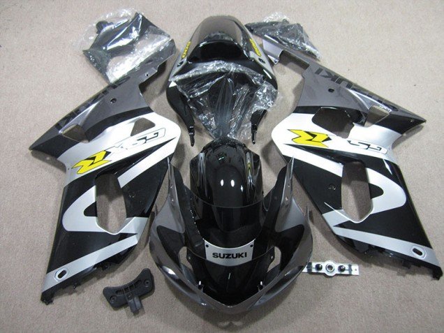 2001-2003 Black White Suzuki GSXR600 Motorbike Fairing Kits