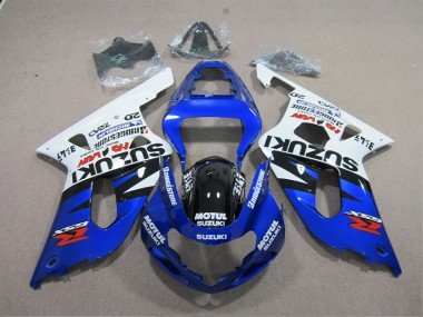 2001-2003 Blue White Motul Suzuki GSXR600 Moto Fairings