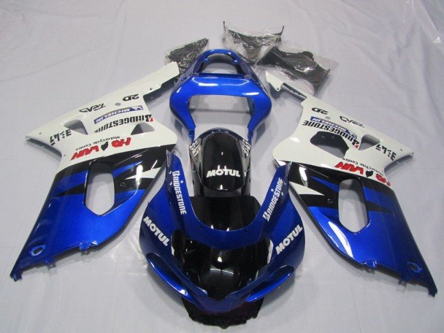 2001-2003 Blue White Motul Suzuki GSXR600 Motorcyle Fairings