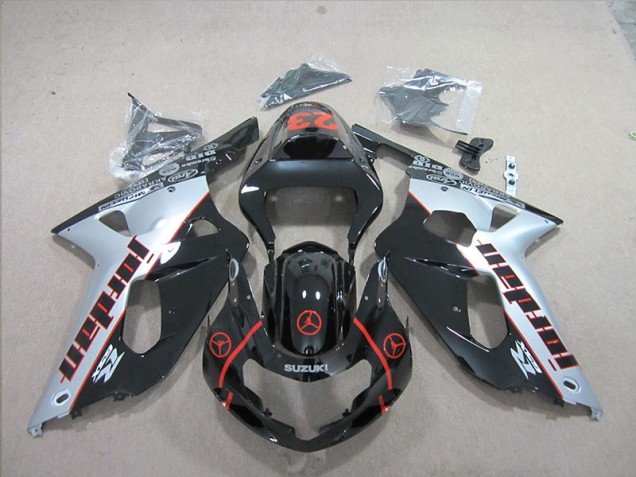 2001-2003 Black Silver Suzuki GSXR600 Replacement Fairings