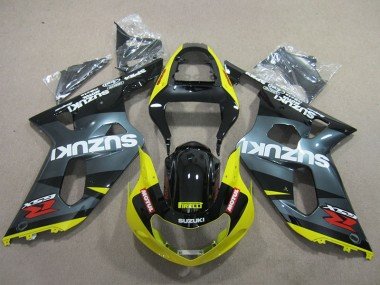 2001-2003 Black Yellow Motul Suzuki GSXR600 Motor Fairings