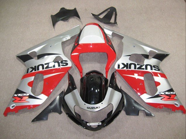 2001-2003 Red Silver Suzuki GSXR600 Motorcylce Fairings