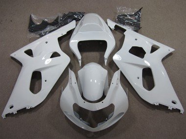 2001-2003 White Suzuki GSXR600 Motorcycle Fairings