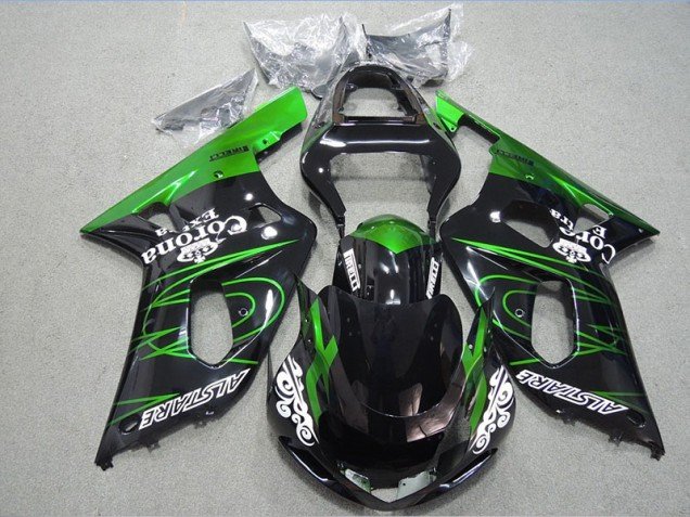 2001-2003 Black Green Corona Extra Suzuki GSXR600 Motorcycle Fairing Kits