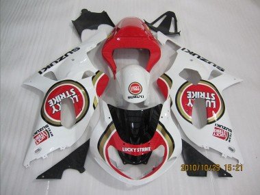 2001-2003 Red White Lucky Strike Suzuki GSXR600 Bike Fairing