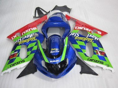 2001-2003 Blue Green Red Telefumia Movistar Suzuki GSXR600 Motorbike Fairing