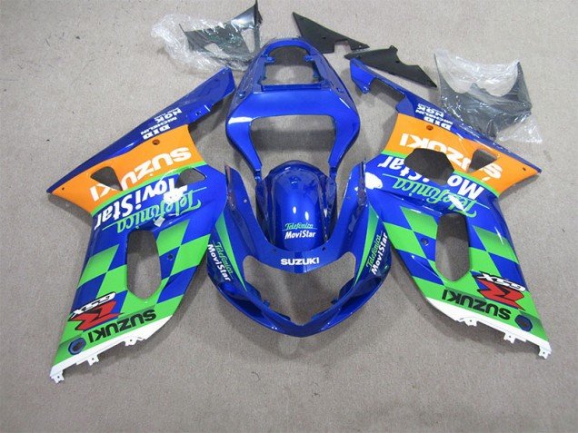 2001-2003 Blue Green Telefumia Movistar Suzuki GSXR600 Motorcycle Bodywork