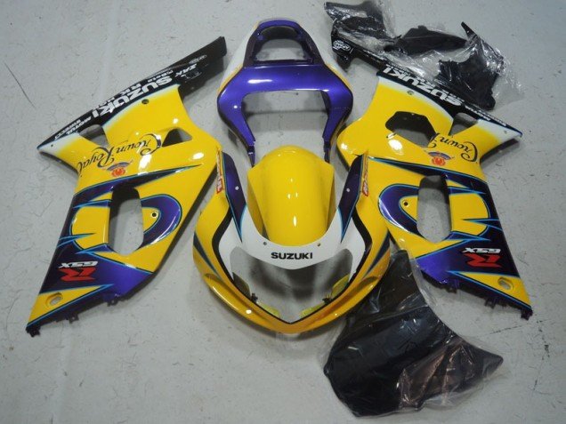 2001-2003 Yellow Purple Suzuki GSXR600 Motorbike Fairing Kits