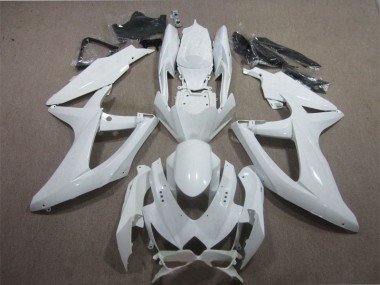 2008-2010 White Suzuki GSXR600 Motorcycle Fairing Kit