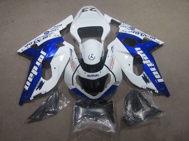 2001-2003 White Blue Motul Suzuki GSXR750 Motorcycle Fairing Kit