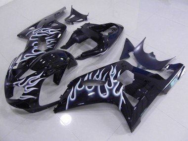 2001-2003 Blue White Flame Suzuki GSXR750 Motor Fairings