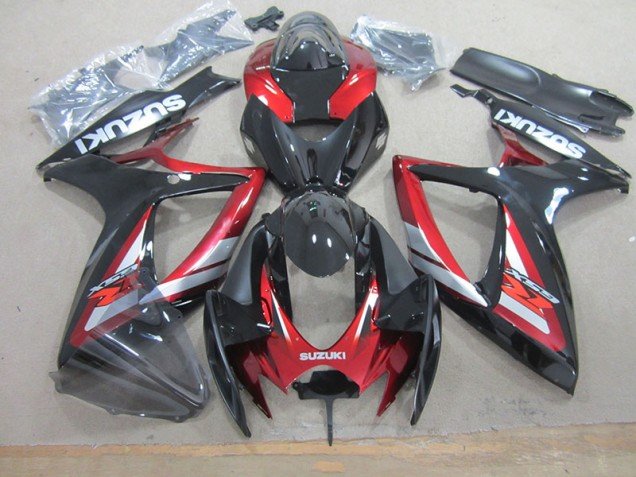 2006-2007 Black Red Suzuki GSXR750 Motorcycle Fairing