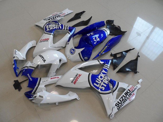 2006-2007 Blue White Lucky Strike Motul 34 Suzuki GSXR750 Motorcycle Fairing Kit