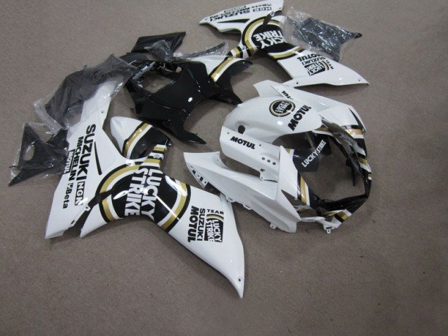 2011-2021 White Lucky Strike Black Motul Suzuki GSXR750 Bike Fairings