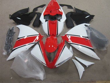 2012-2014 Red White Yamaha YZF R1 Bike Fairing Kit