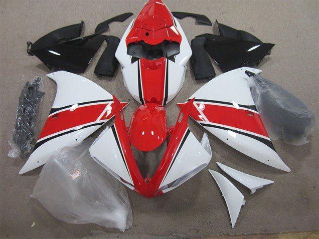 2012-2014 Red White Yamaha YZF R1 Bike Fairing Kit