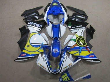 2012-2014 Blue White Yellow 46 Yamaha YZF R1 Motorcycle Replacement Fairings