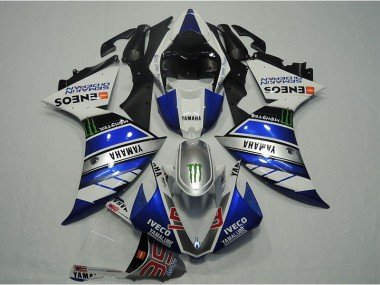 2012-2014 Blue White IVECO Yamaha YZF R1 Motorcylce Fairings