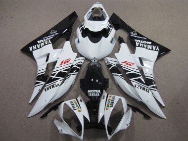 2006-2007 Black White Motul Yamaha YZF R6 Bike Fairings