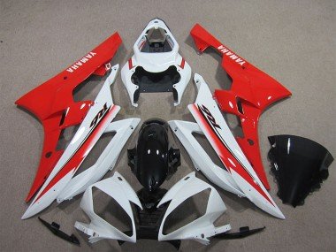 2006-2007 White Black Red Yamaha YZF R6 Replacement Motorcycle Fairings