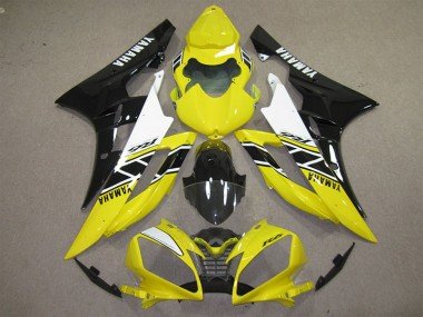 2006-2007 Yellow Black Decal Yamaha YZF R6 Motorcycle Fairings Kits