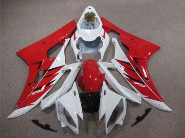 2006-2007 Red White Yamaha YZF R6 Motorcycle Replacement Fairings