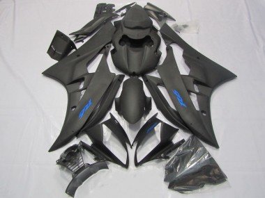 2006-2007 Black Blue Decal Yamaha YZF R6 Motorcycle Fairings Kit